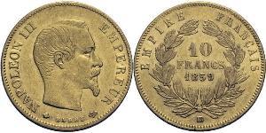 10 Franc Segundo Imperio francés (1852-1870) Oro Napoleon III (1808-1873)