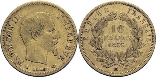 10 Franc Segundo Imperio francés (1852-1870) Oro Napoleon III (1808-1873)