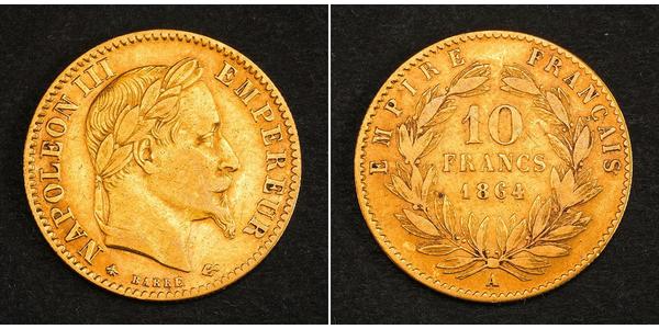 10 Franc Segundo Imperio francés (1852-1870) Oro Napoleon III (1808-1873)