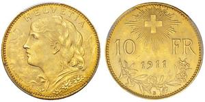 10 Franc Suiza Oro 