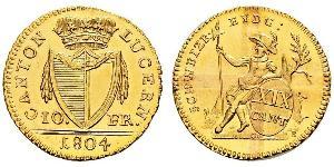 10 Franc Suiza Oro 