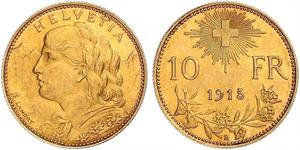 10 Franc Suiza Oro 