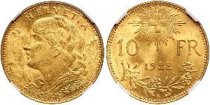 10 Franc Suiza Oro 