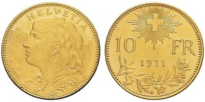 10 Franc Suiza Oro 