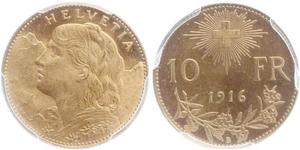 10 Franc Suiza Oro 