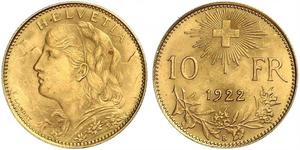 10 Franc Suiza Oro 