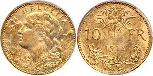 10 Franc Suiza Oro 