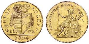 10 Franc Suiza Oro 