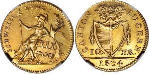 10 Franc Suiza Oro 