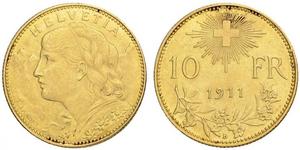 10 Franc Suiza Oro 