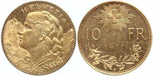 10 Franc Suiza Oro 