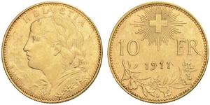 10 Franc Suiza Oro 