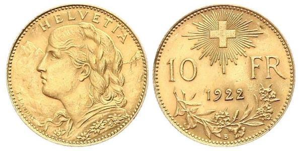 10 Franc Suiza Oro 