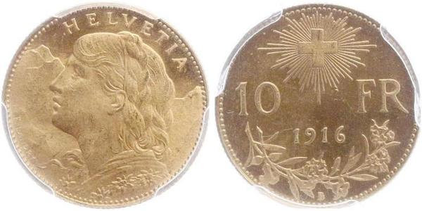 10 Franc Suiza Oro 