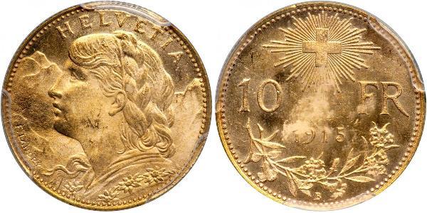 10 Franc Suiza Oro 