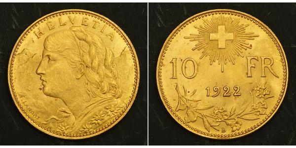 10 Franc Suiza Oro 