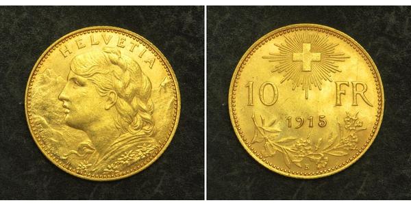 10 Franc Suiza Oro 