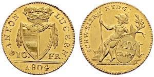 10 Franc Svizzera Oro 