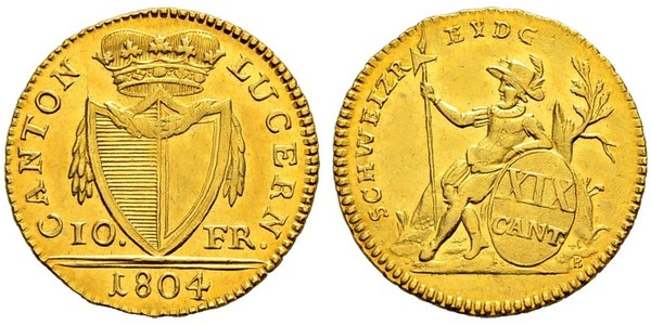 10 Franc Svizzera Oro 