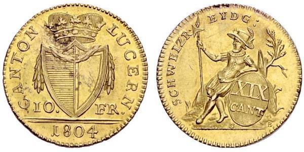10 Franc Svizzera Oro 