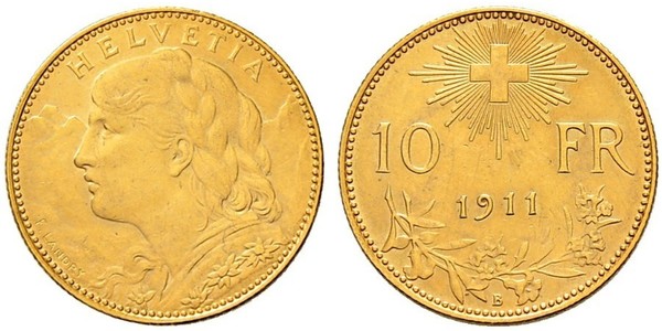 10 Franc Svizzera Oro 