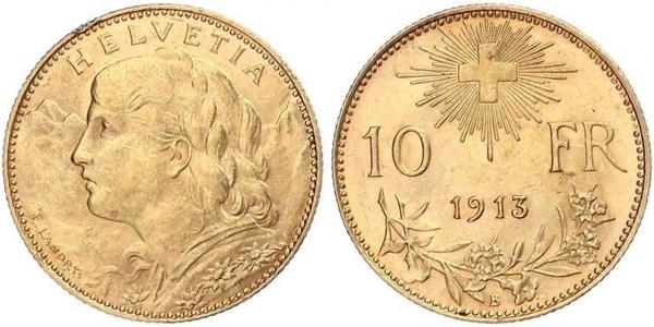 10 Franc Svizzera Oro 