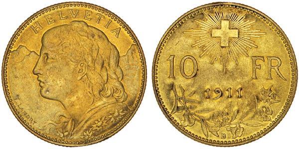 10 Franc Svizzera Oro 