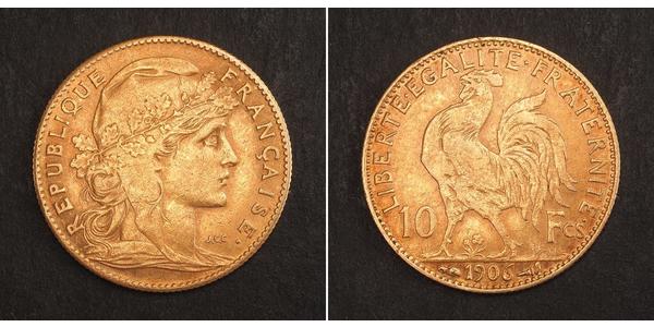 10 Franc Terza Repubblica francese (1870-1940)  Oro 