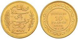 10 Franc Tunisia Oro 