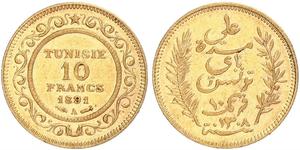 10 Franc Tunisia Oro 