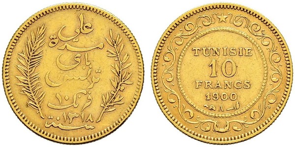10 Franc Tunisia Oro 