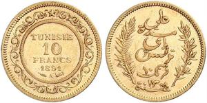 10 Franc Túnez Oro 