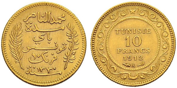 10 Franc Túnez Oro 