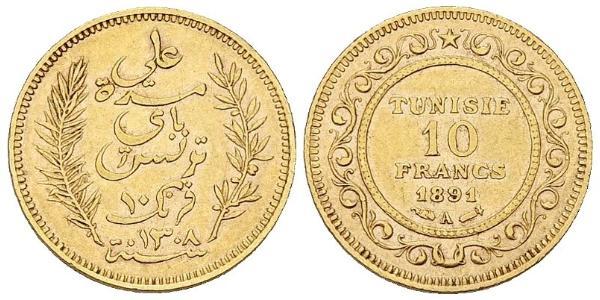 10 Franc Túnez Oro 