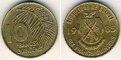 10 Franc Guinea Ottone 