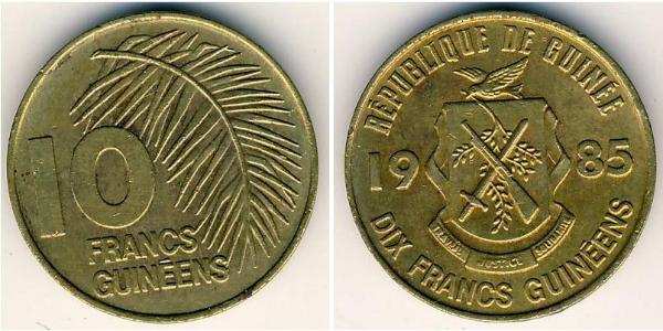 10 Franc Guinea Ottone 