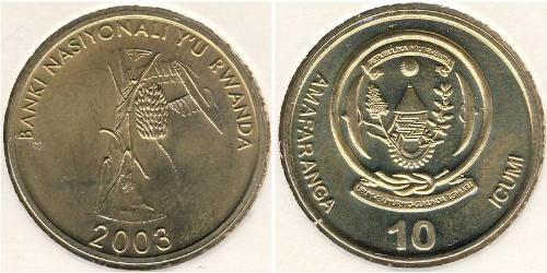 10 Franc Rwanda Ottone 