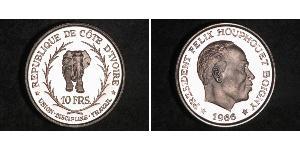 10 Franc Cote dIvoire Plata 