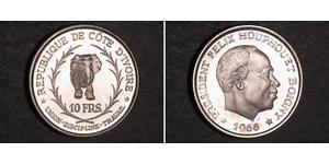 10 Franc Cote dIvoire Plata 