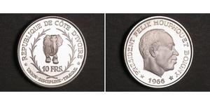 10 Franc Cote dIvoire Plata 