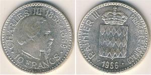 10 Franc Mónaco Plata 