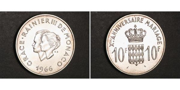10 Franc Mónaco Plata 