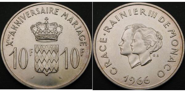 10 Franc Mónaco Plata 