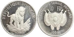 10 Franc Niger Plata 