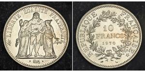 10 Franc Quinta República Francesa (1958 - ) Plata 