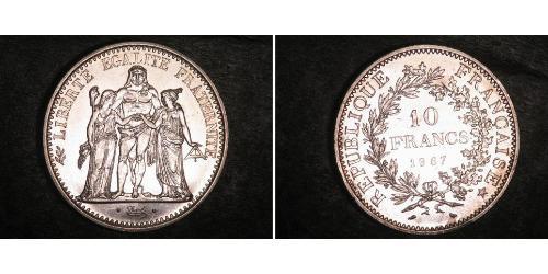 10 Franc Quinta República Francesa (1958 - ) Plata 