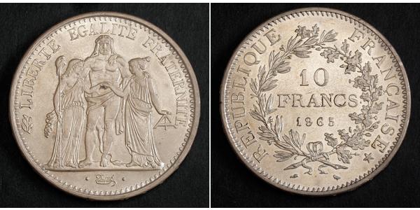 10 Franc Quinta República Francesa (1958 - ) Plata 