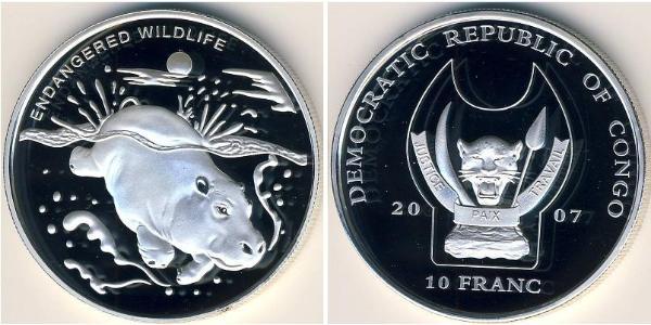 10 Franc Democratic Republic of the Congo Silver 