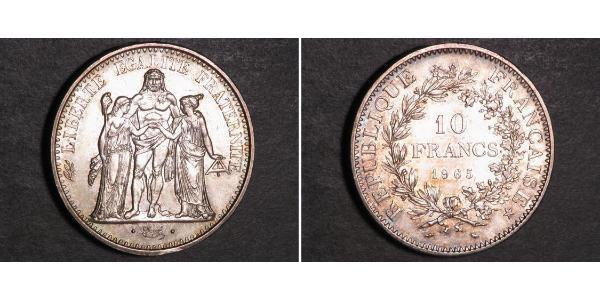 10 Franc French Fifth Republic (1958 - ) Silver 