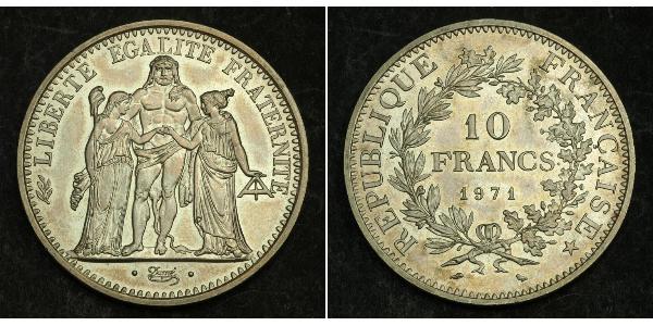 10 Franc French Fifth Republic (1958 - ) Silver 